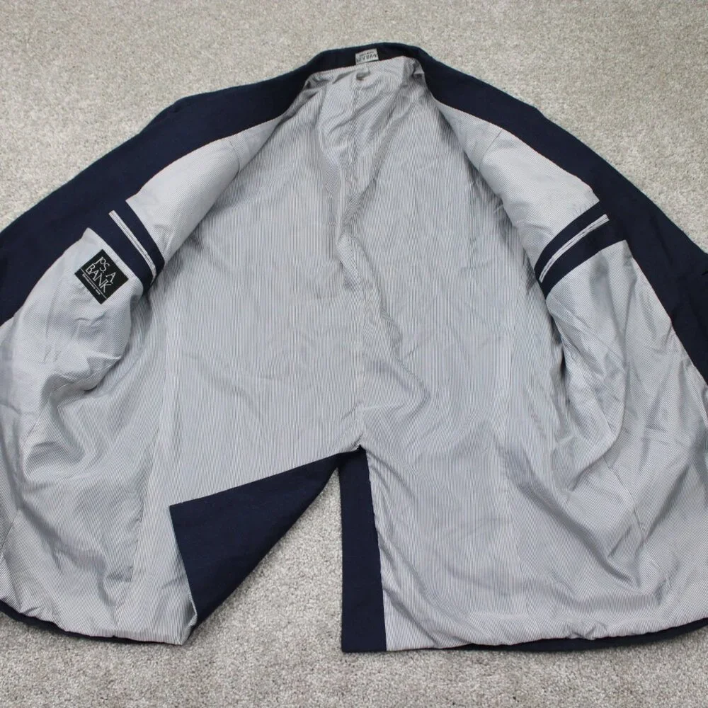 Jos. A. Bank 730 Burke Blazer Mens 46 L‎ Blue Linen/Wool Blend Sports Jacket